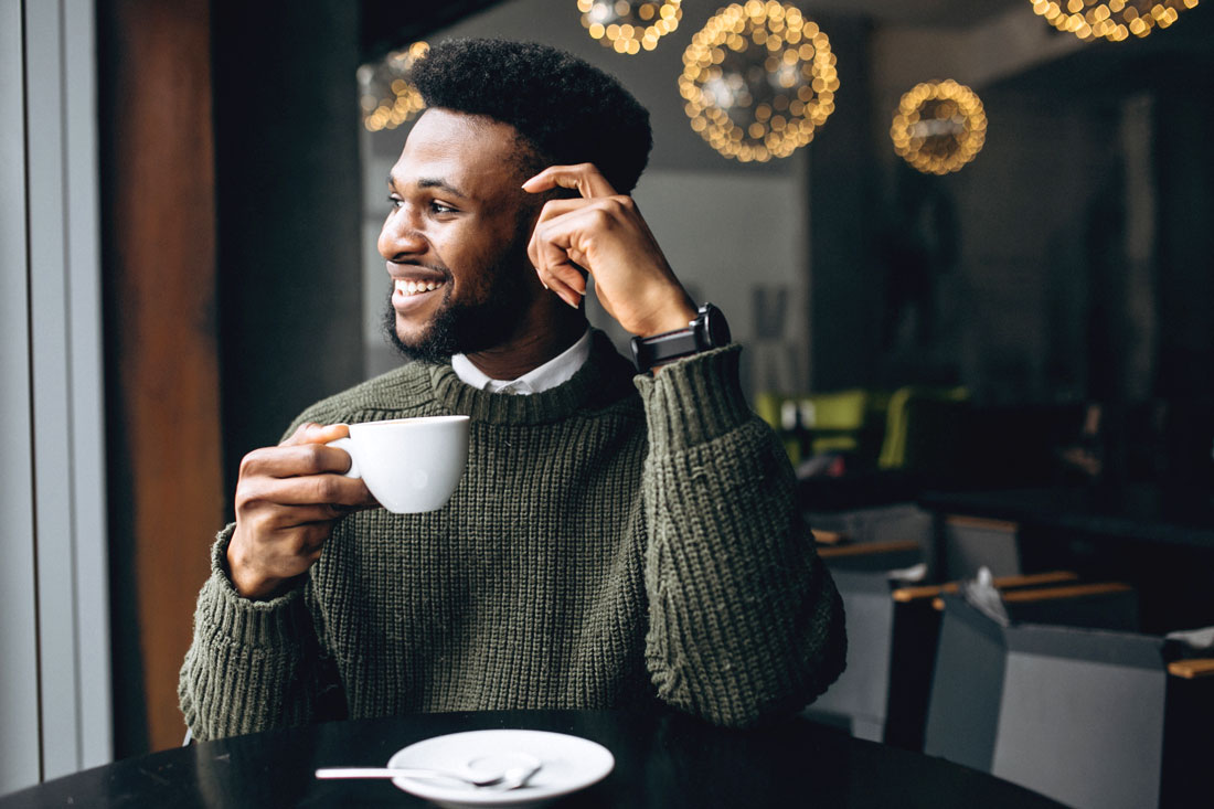 happy man with positive attitude