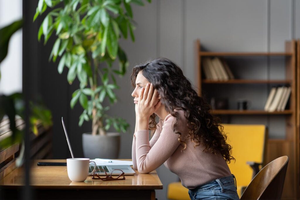 Young Remote Work Gen Z Women Looking Bored