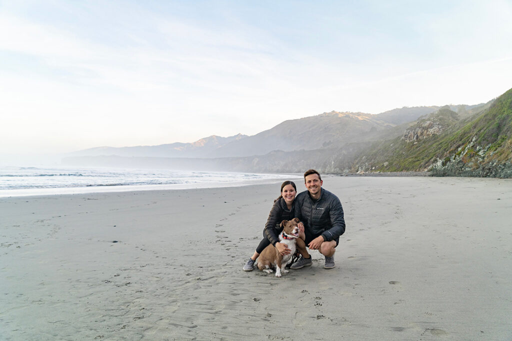 Woman and man on beach