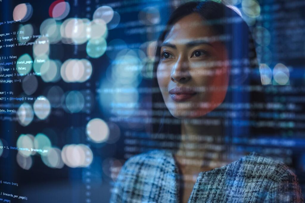 business women getting comfortable using AI